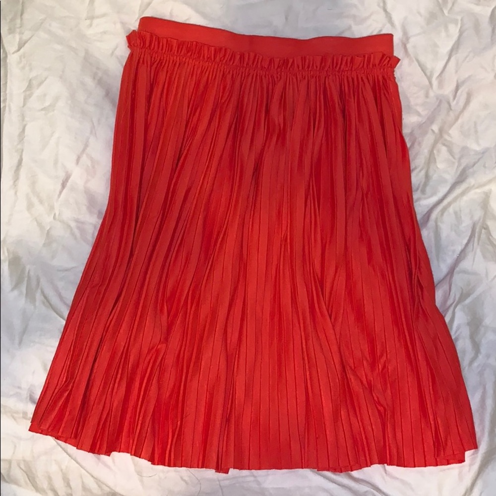 H&M Pleated bright orange skirt